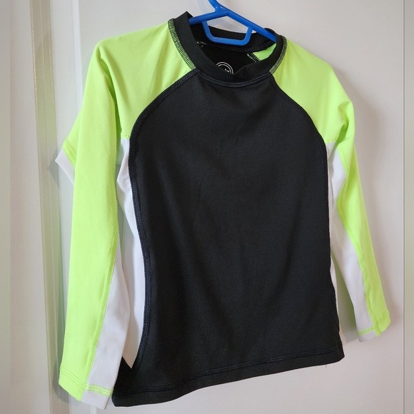 4/5 xs Wonder Nation black green and white rashguard swimshirt Vacation Summer - Picture 12 of 15
